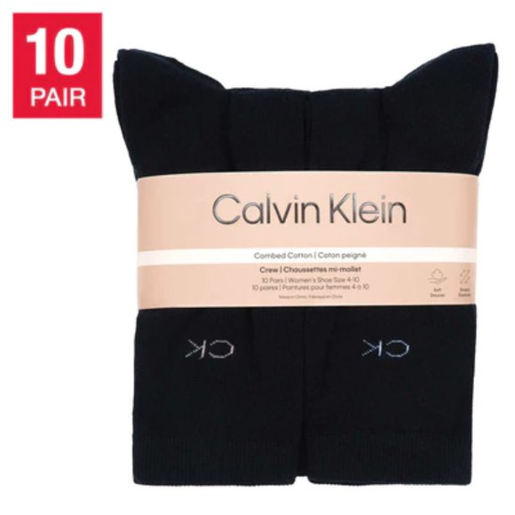 NEW Calvin Klein Women's Crew Socks | 10 Pair Pack - Picture 1 of 5